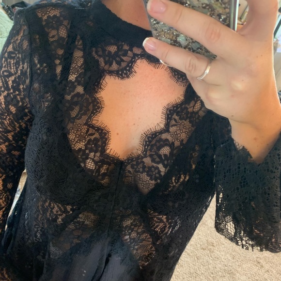 Free People Black Lace Tunic - Picture 7 of 7